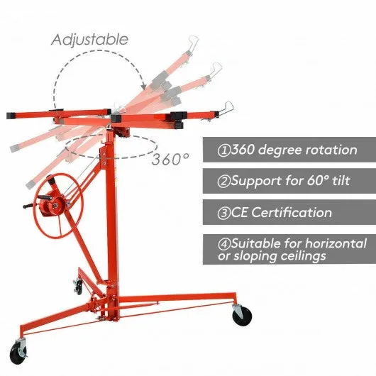 11' Drywall Lift Panel Hoist Dry Wall Jack