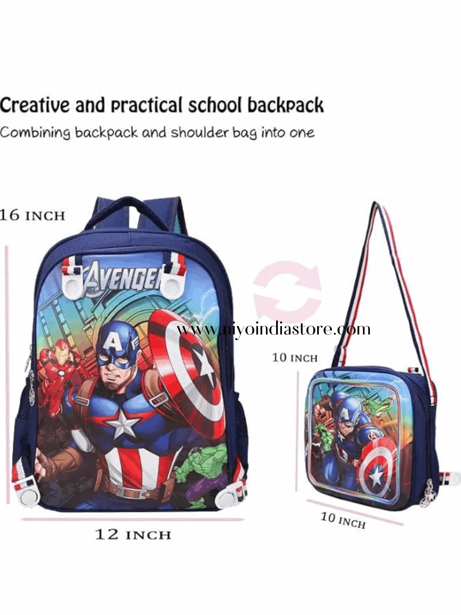 3D 2 in 1 Avengers Captain America bag