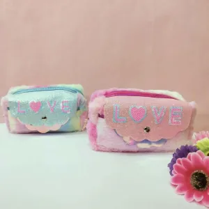 Adorable LOVE Fancy Pouch With Keychain (Pack Of 2)