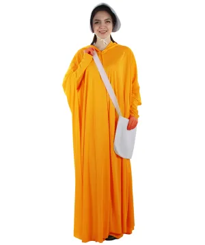 Adult Women's TV Movie Handmaid's  Orange Costume with Bag and Bonnet |Best  Halloween Cosplay| Flame-retardant Synthetic Fiber