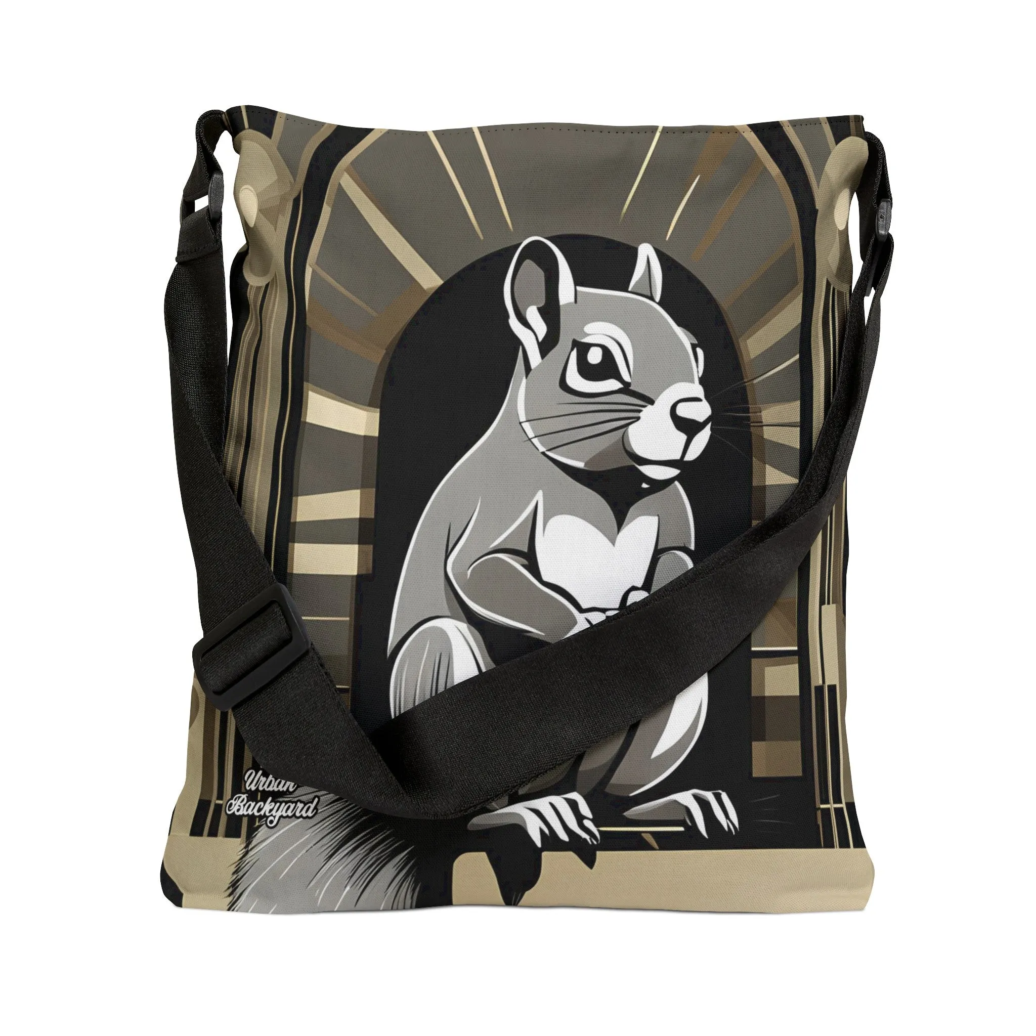 Art Deco Squirrel, Tote Bag with Adjustable Strap - Trendy and Versatile