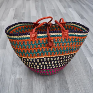 Basket Handbag With Leather Handles - Jojo