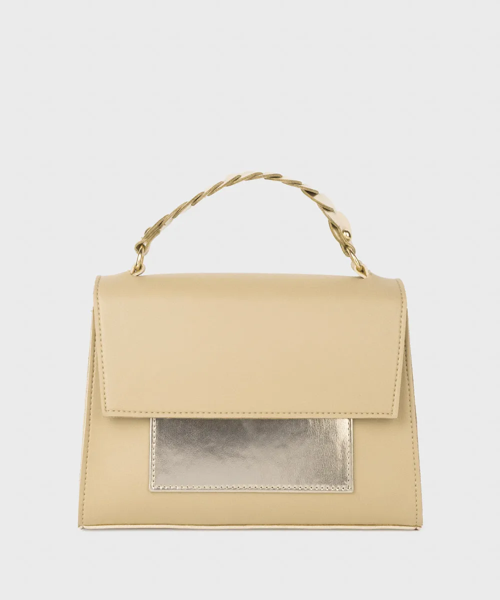 Beige Top Handle Bag