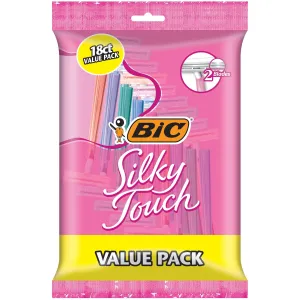 BIC Silky Touch Disposable Razors for Women Value Pack, 2-Blade Comfortable Shave, 18 Pack