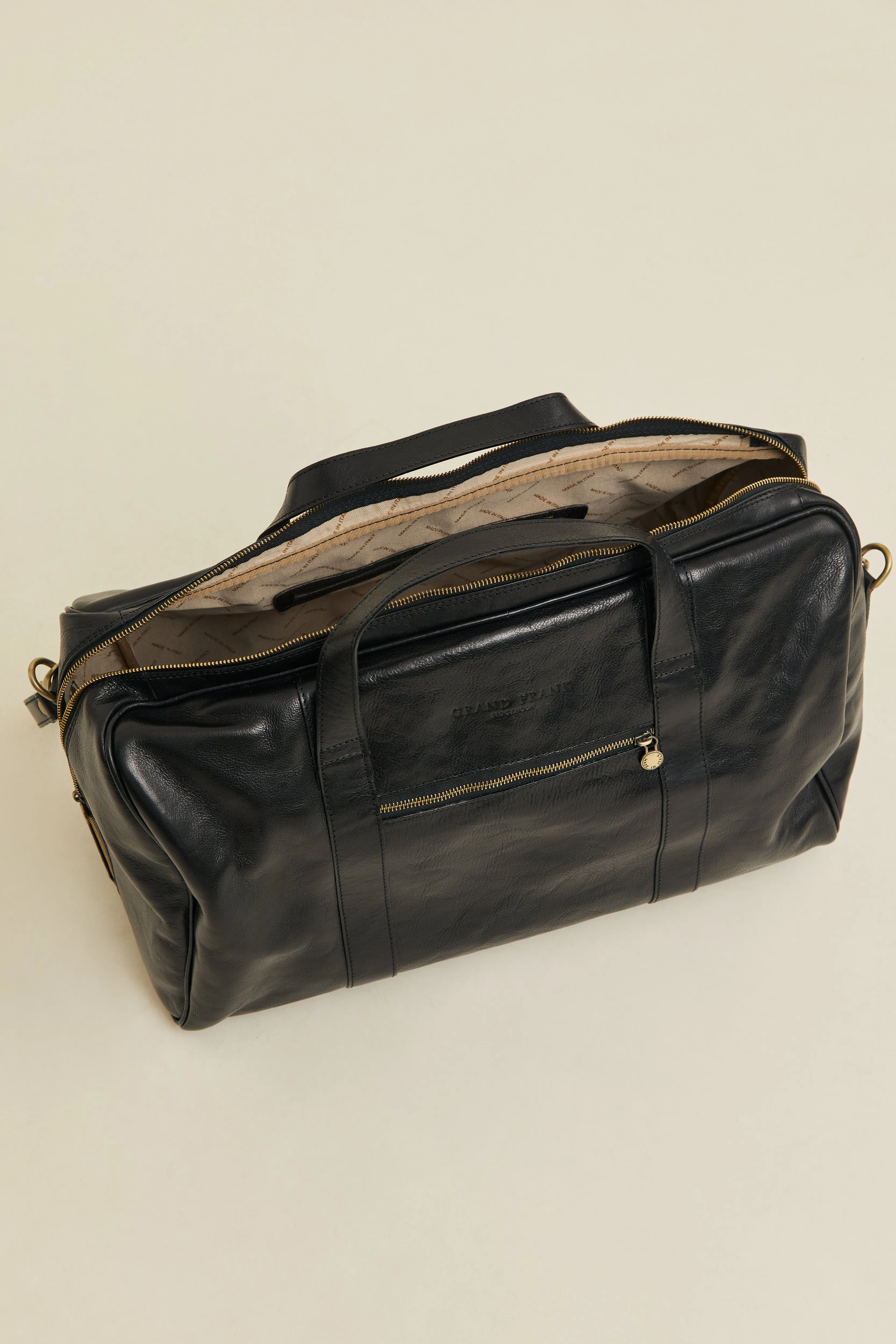 Cambridge Leather Travel Bag Black