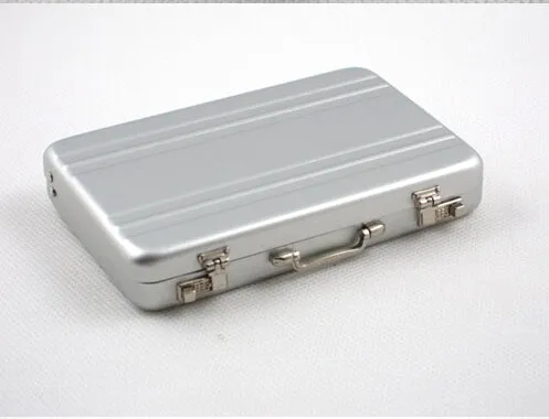 Creative password safe shape aluminum business card holder mini suitcase