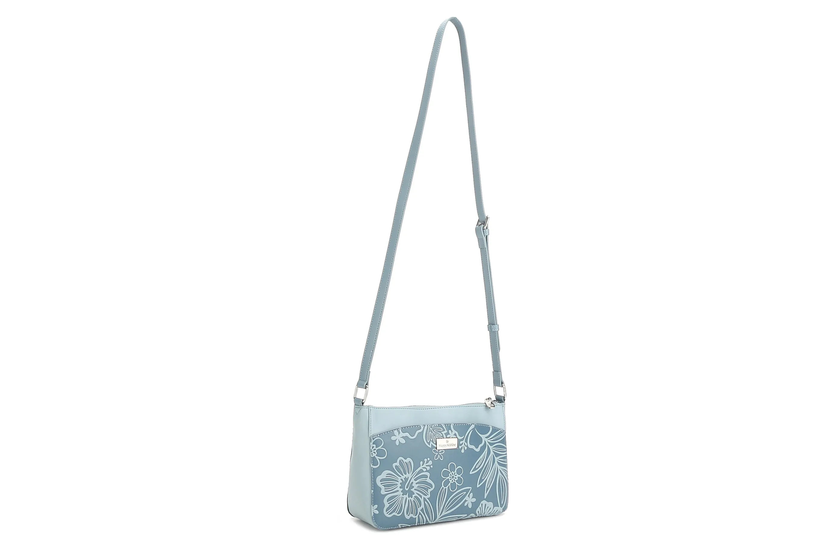 Crossbody Brittney Cherry Blossom Embossed Blue