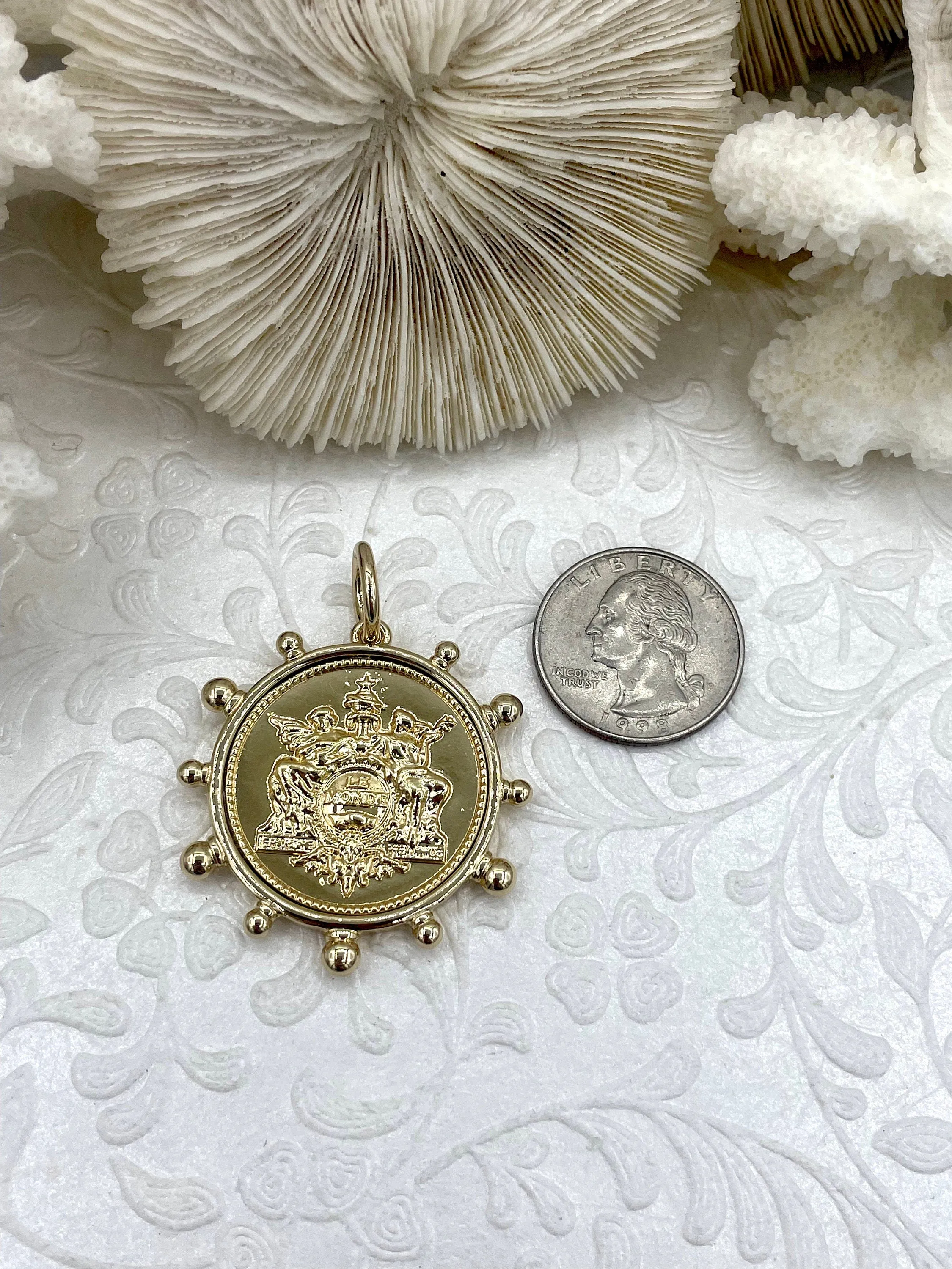 French Horticole De Dison, Le Monde and Horse Pendant, Horse Coin, French Pendant, French Coin, Gold Coin, French Coin, Fast Ship