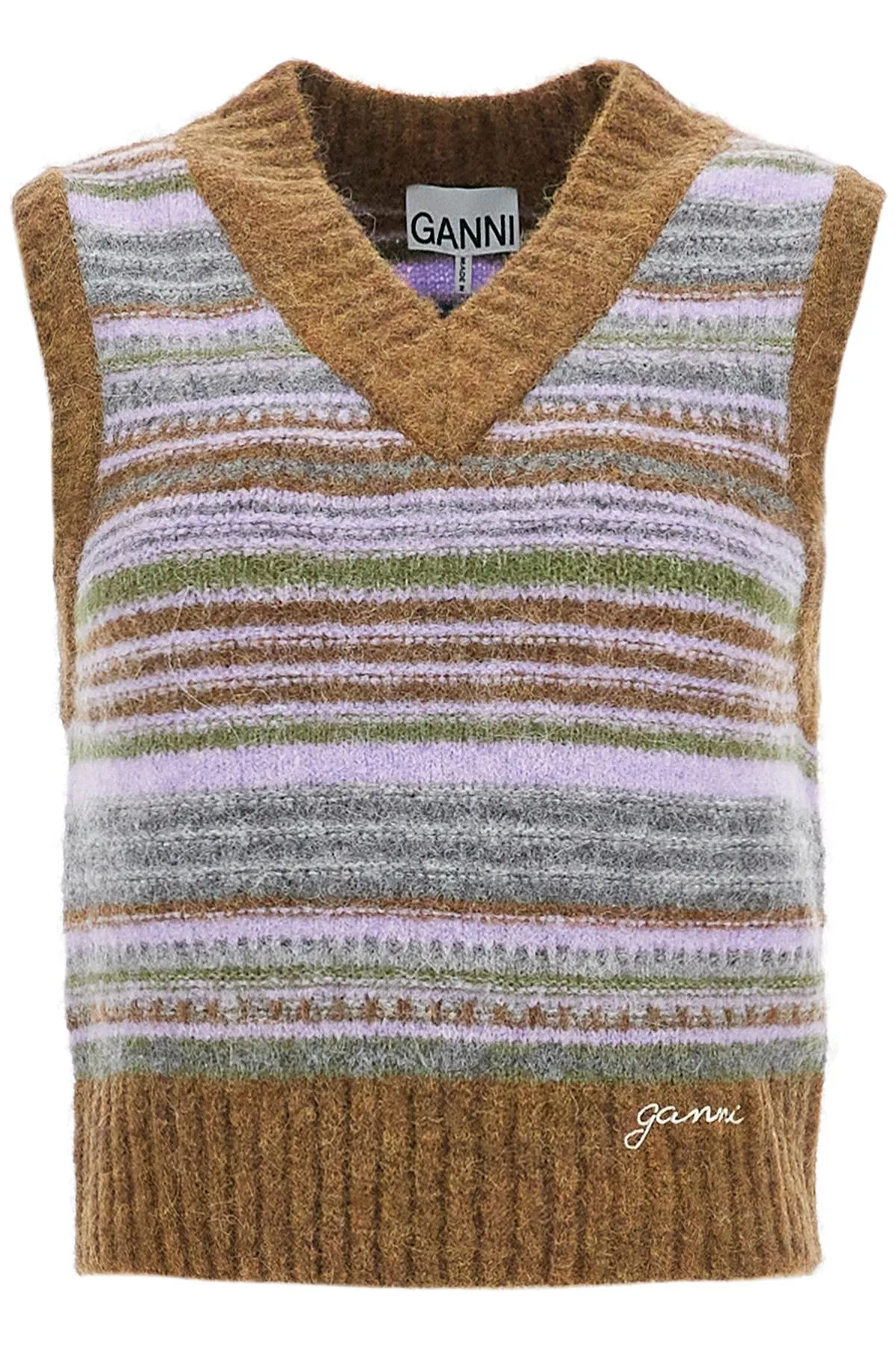 Ganni 'soft striped knit vest with a comfortable