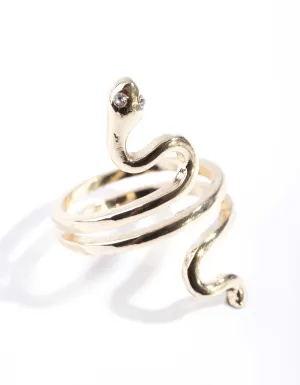 Gold Fine Sleek Snake Ring