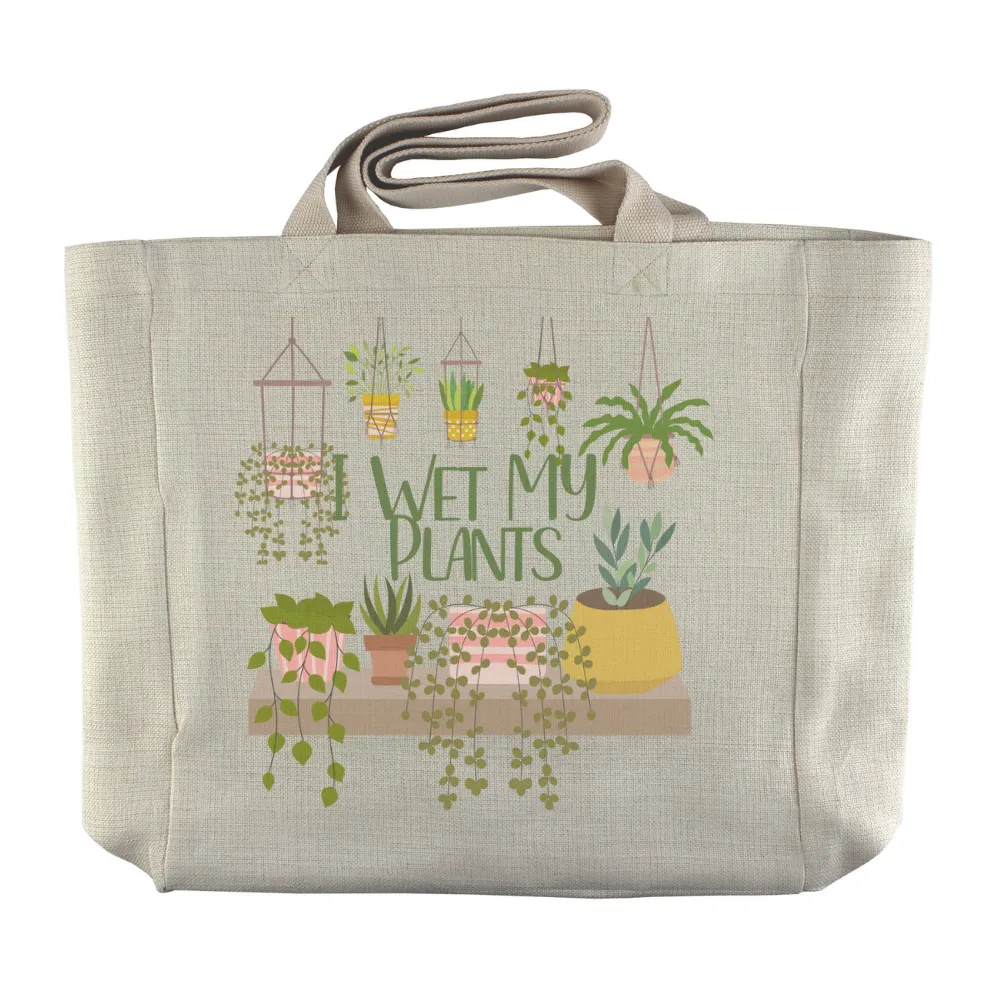 I Wet My Plants | Hanging Houseplant Themed Reusable  Grocery Tote