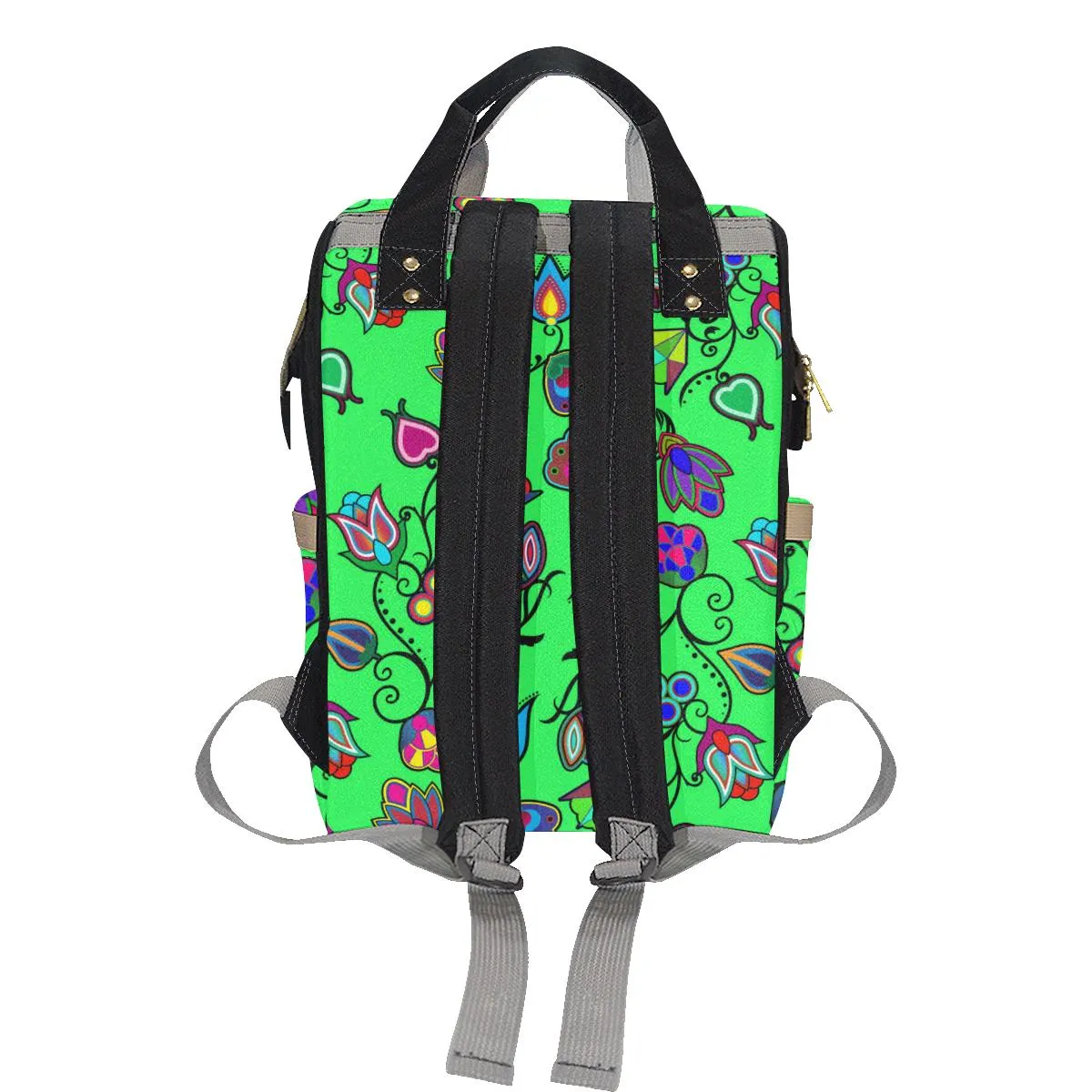 Indigenous Paisley - Green Multi-Function Diaper Backpack