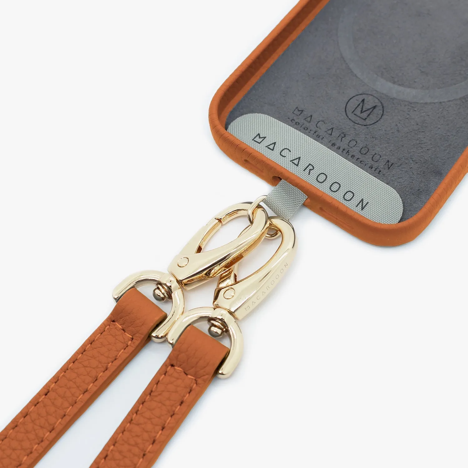 iPhone 13 Leather Case with Crossbody Leather Strap