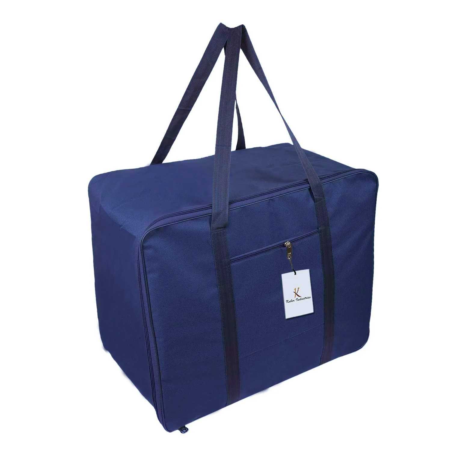 Kuber Industries 2 Pieces Rexine Jumbo Attachi Bag Travel Handbag Storage Carrying Bag, Blanket Cover, Duffle, Travel Multi-Purpose Bag (Blue) CTKTC034725