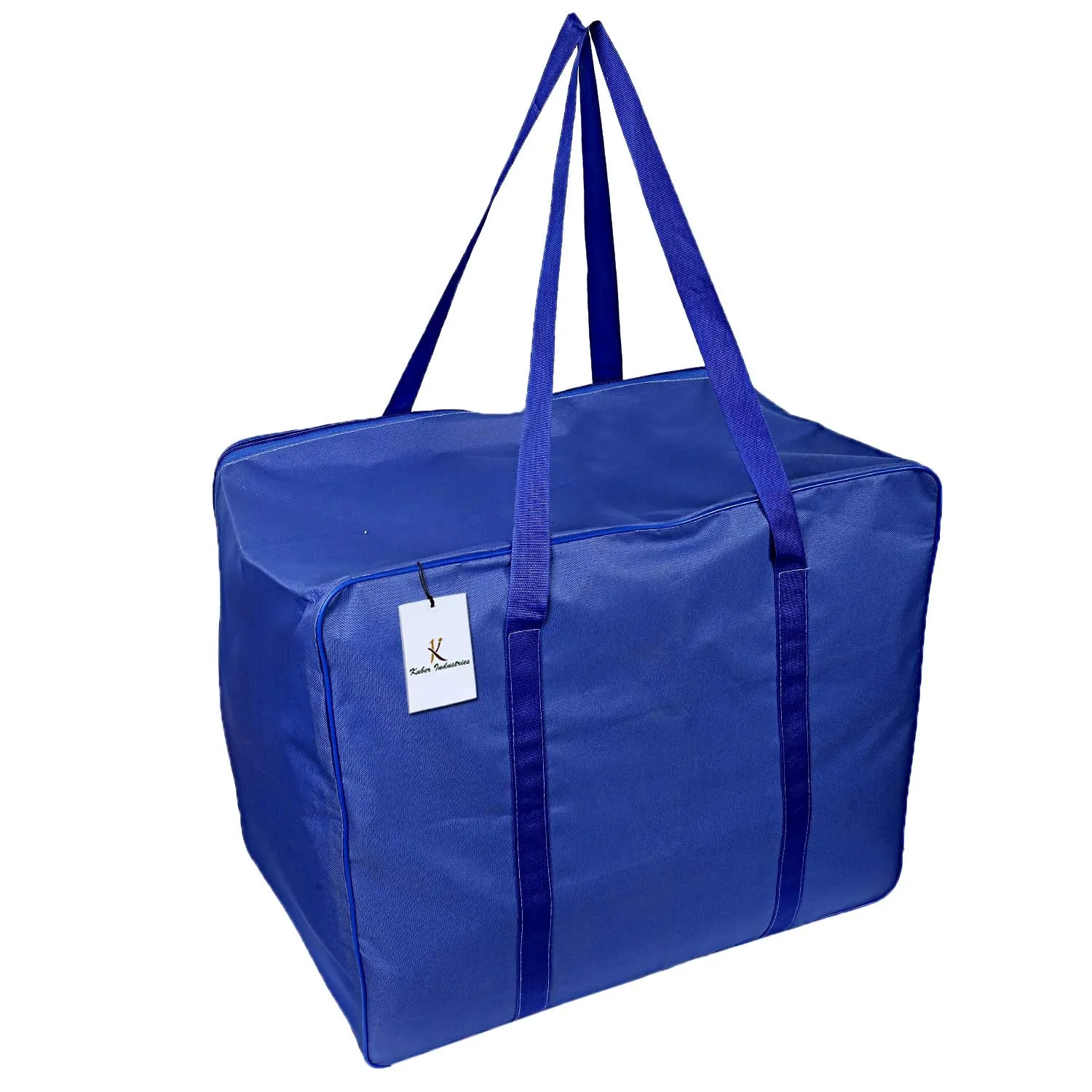 Kuber Industries 2 Pieces Rexine Jumbo Attachi Bag Travel Handbag Storage Carrying Bag, Blanket Cover, Duffle, Travel Multi-Purpose Bag (Royal Blue) CTKTC0134717