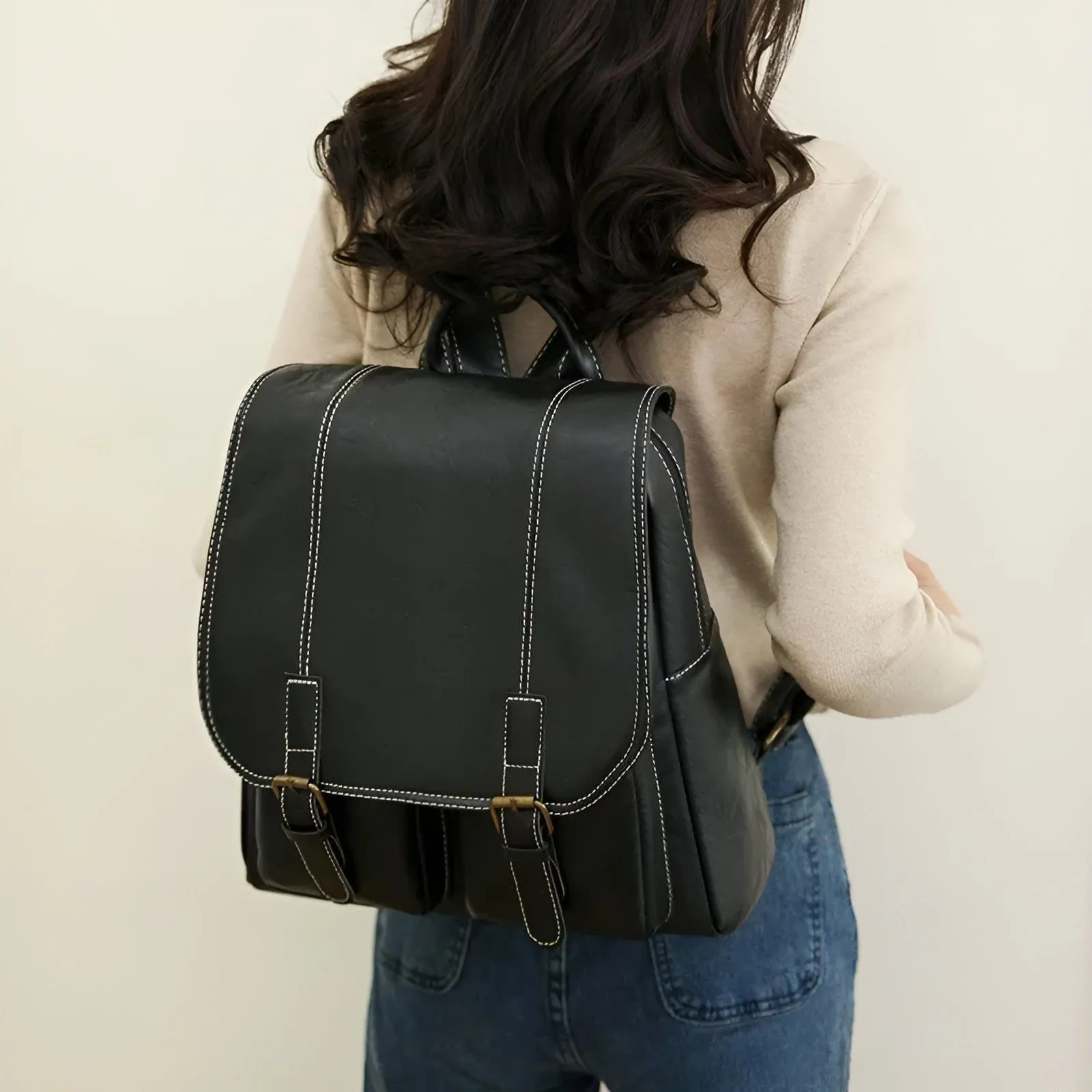 Leni Backpack - Vintage Lederrucksack für Frauen