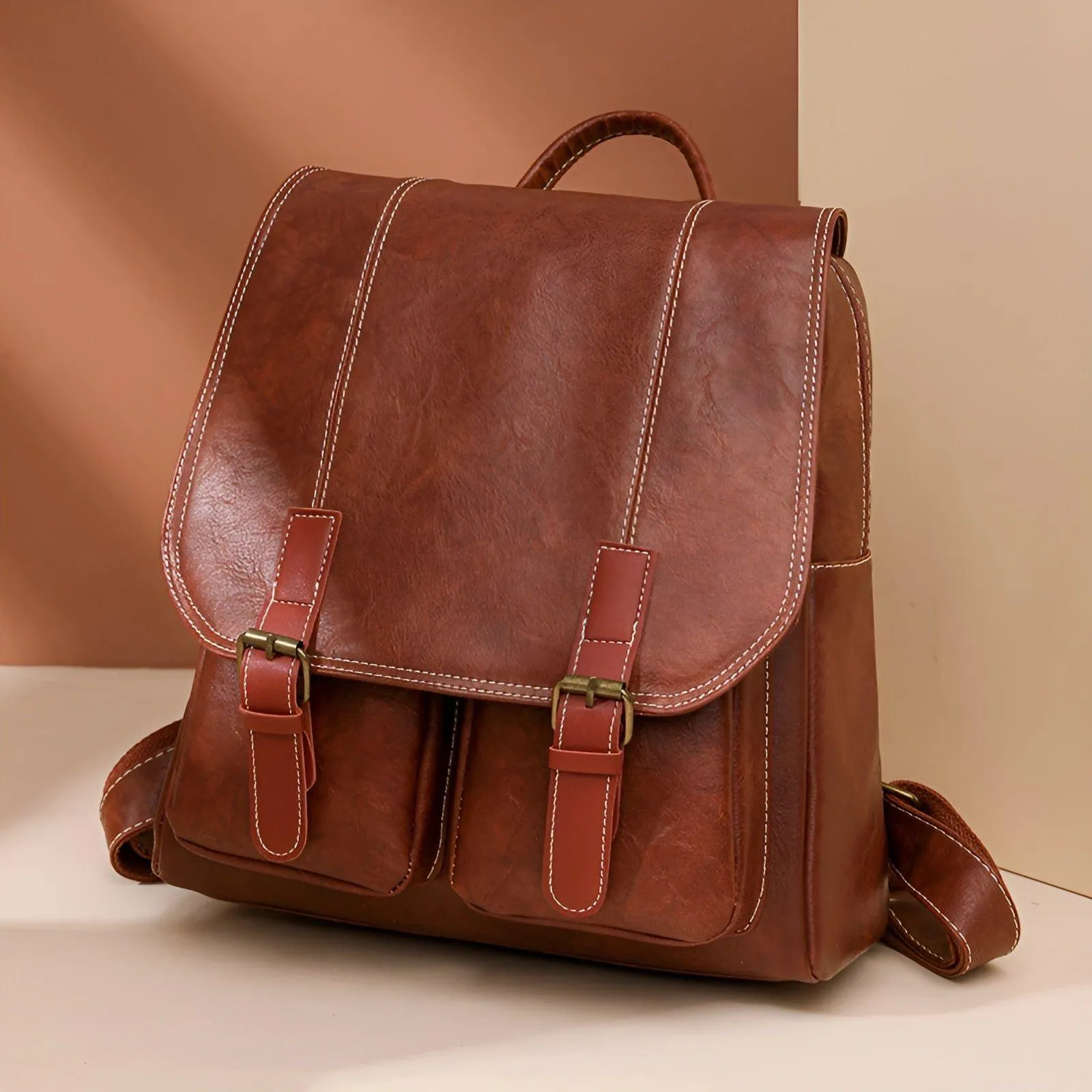 Leni Backpack - Vintage Lederrucksack für Frauen