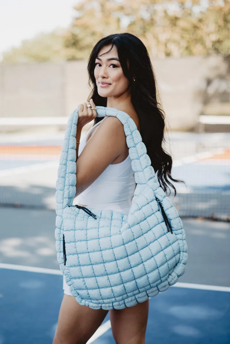 Light Blue Wholesale Puffer Tote Bag