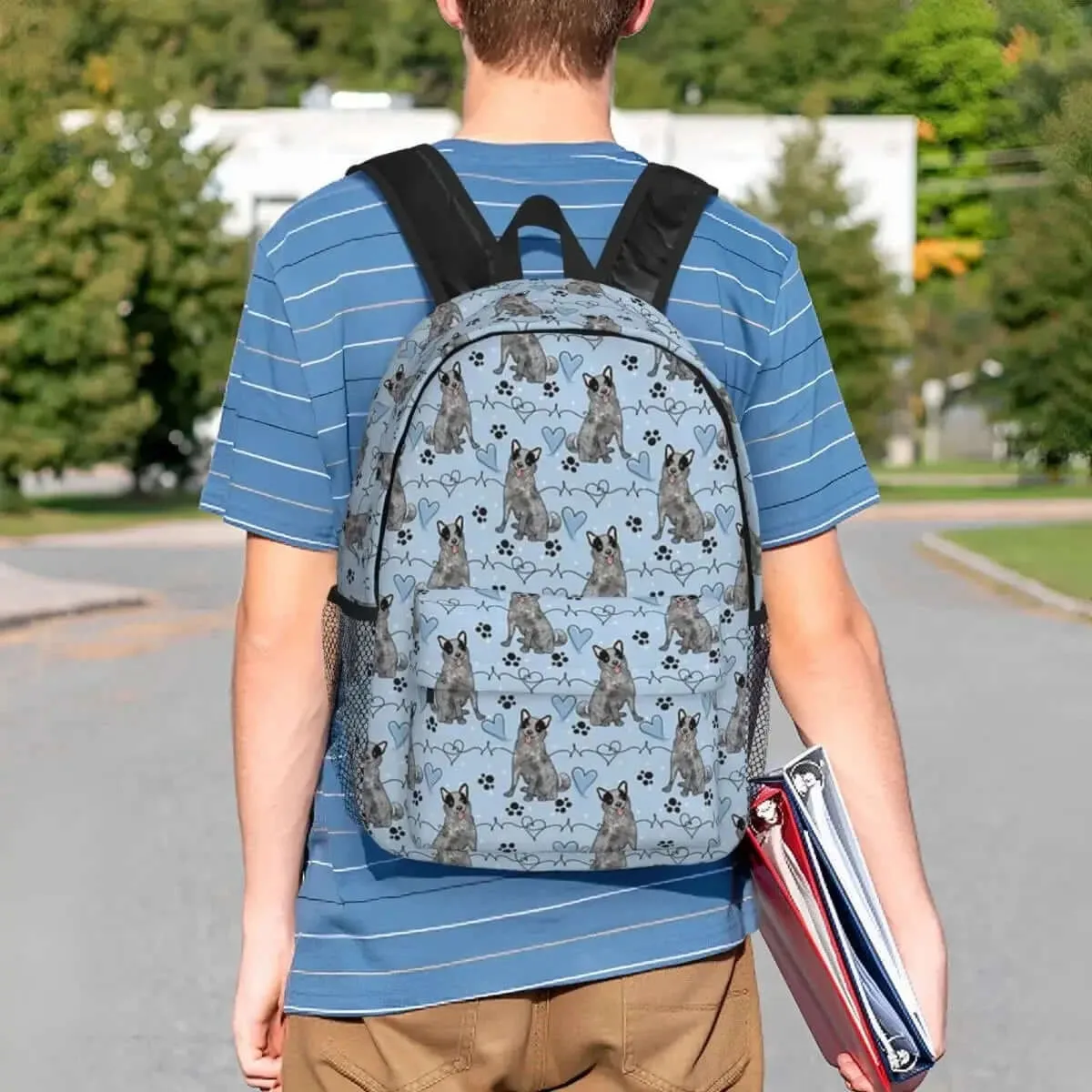 LOVE Blue Heeler Australian Cattle Dog Backpack