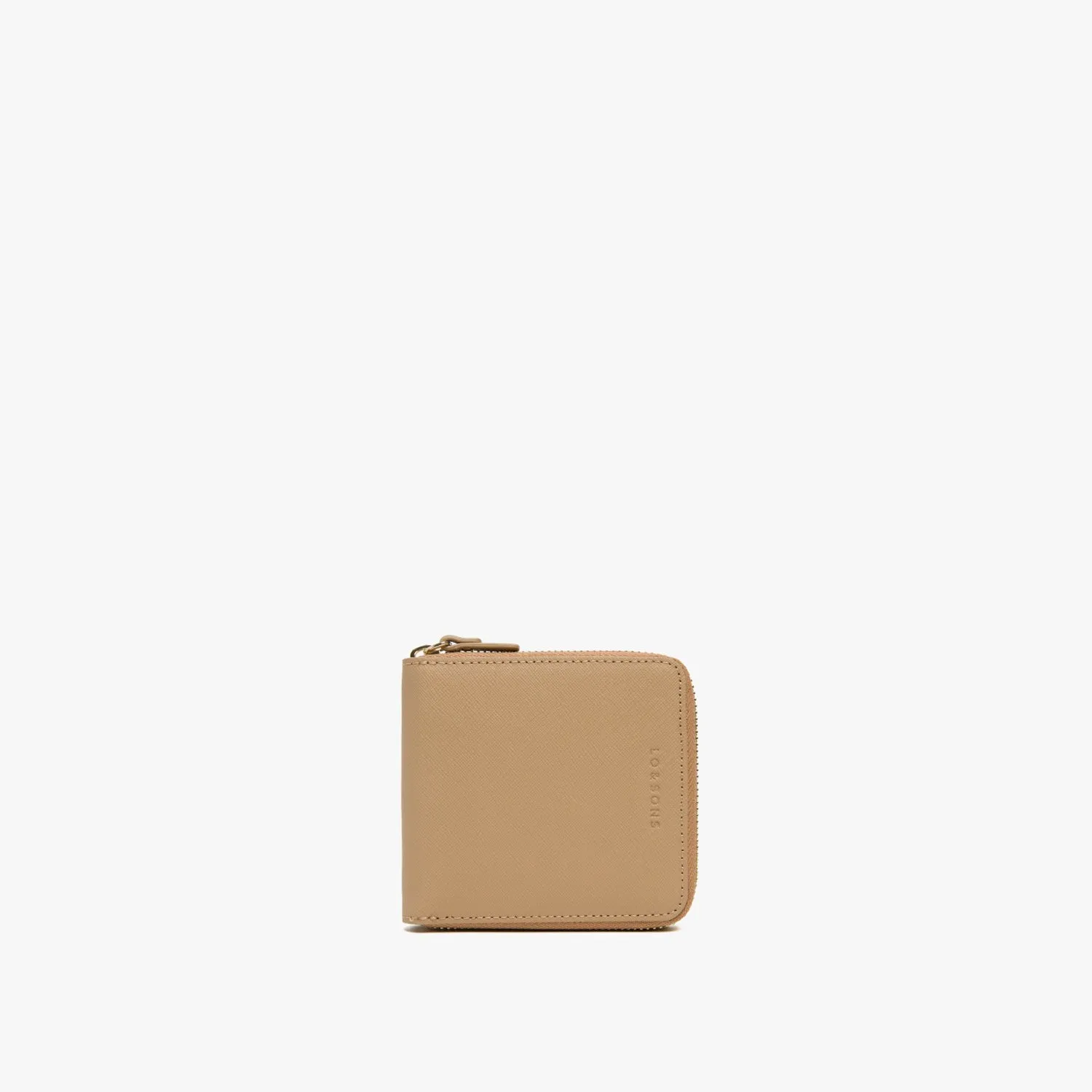 Mallorca Small Wallet - Saffiano Leather - Dark Tan / Gold / Camel