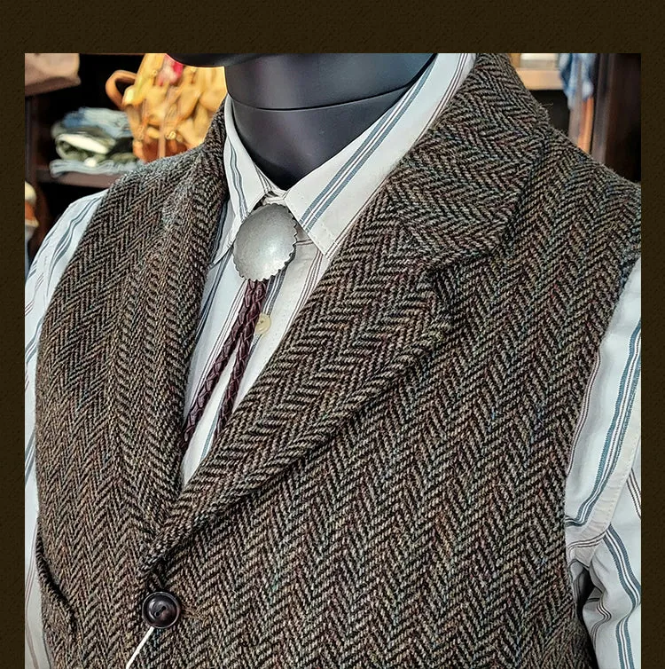 Men's Striped Tweed Suit Vest