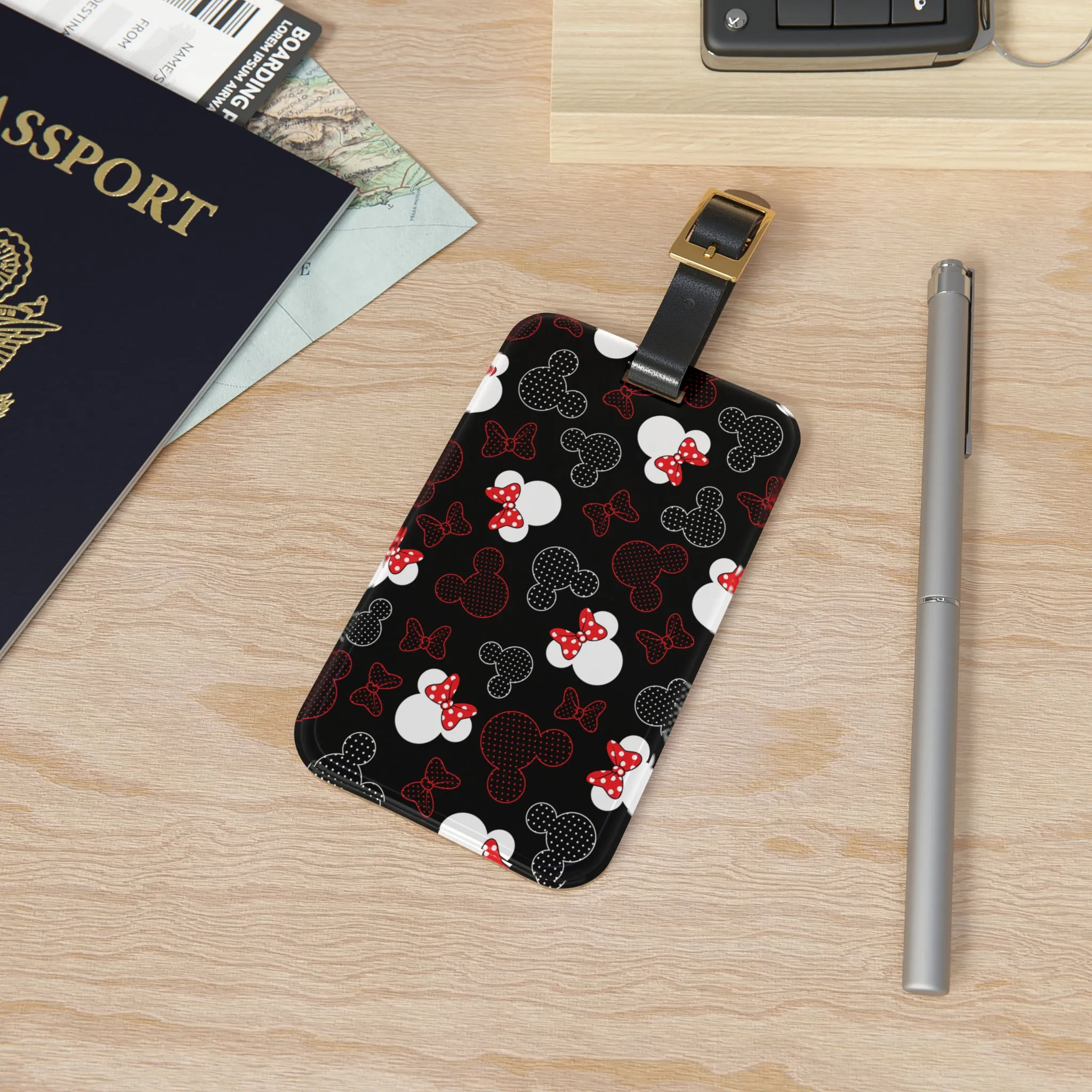 Mickey And Minnie Dots Luggage Tag