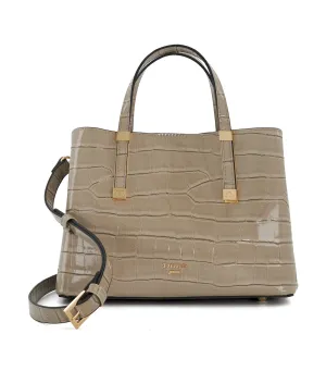 Mididorrie L Logo Embossed Shoulder Bag Gray-Croc Synthetic