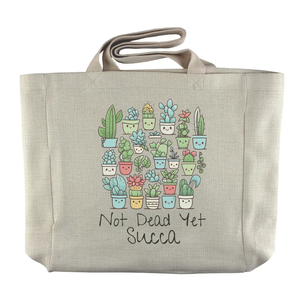 Not Dead Yet, Succa | Succulent Themed Reusable  Grocery Tote