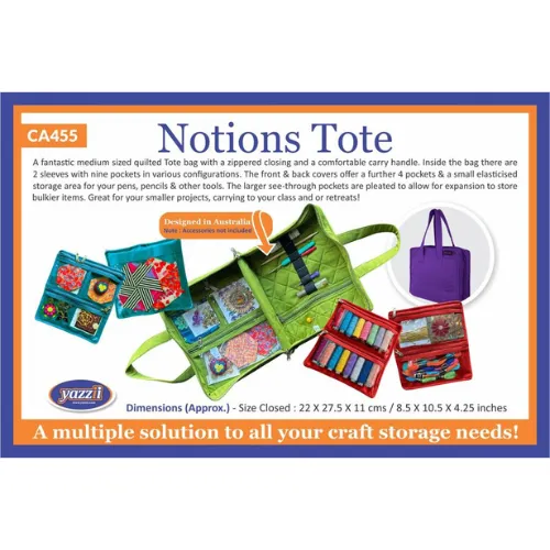 Notions Tote - Portable Sewing Organizer with Detached Sleeves