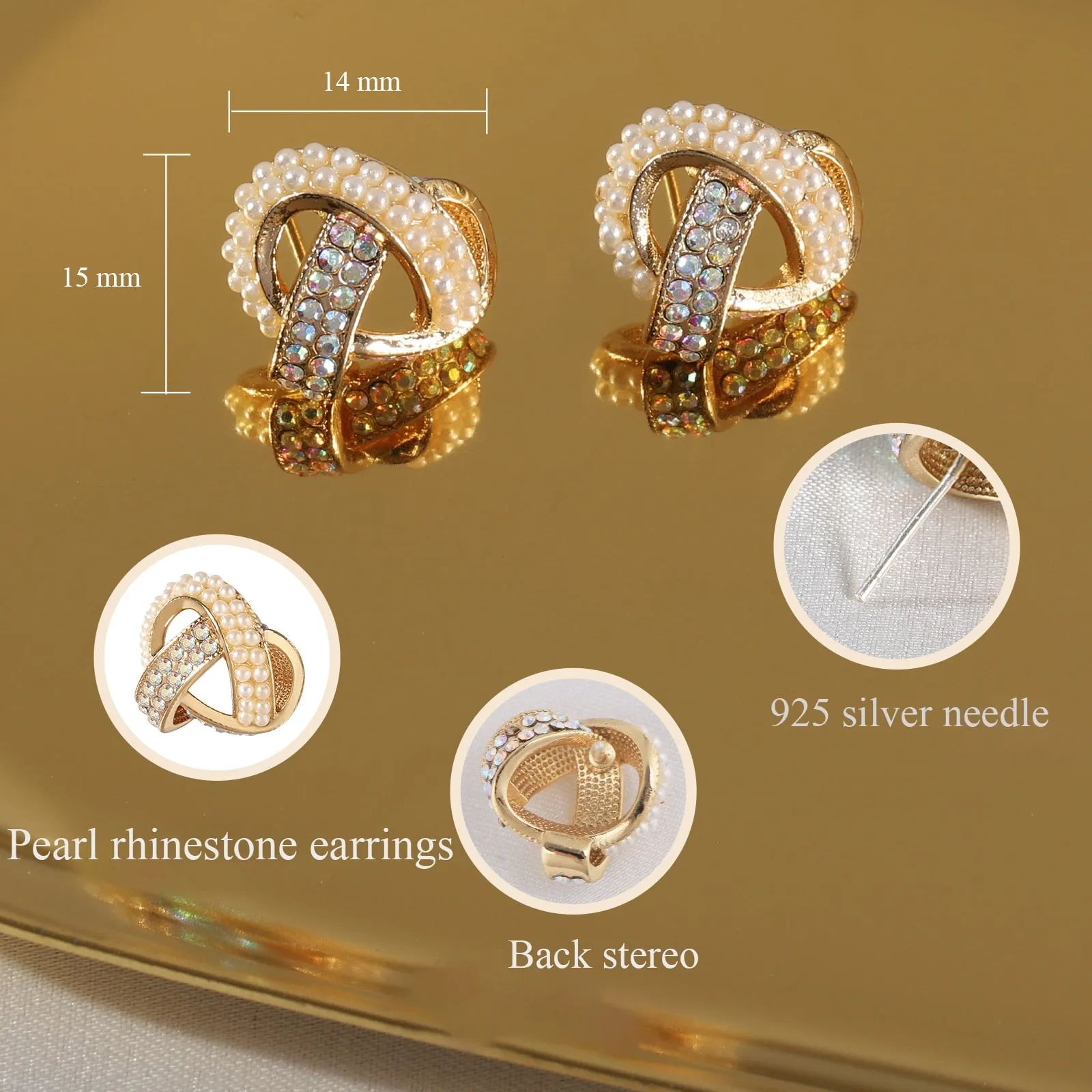 Pearl Stud Earrings Silver 925