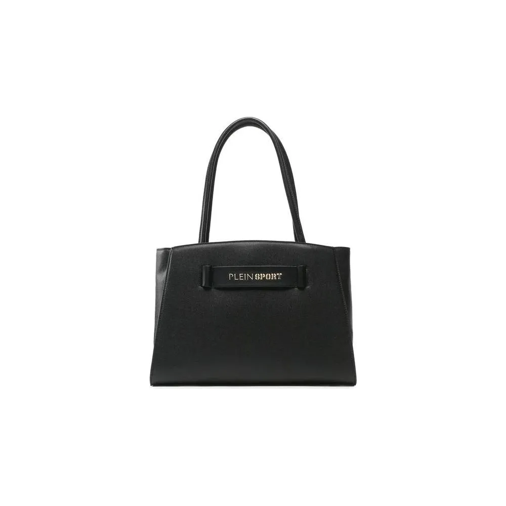 Plein Sport Chic Ebony Tote with Silver Logo Accent