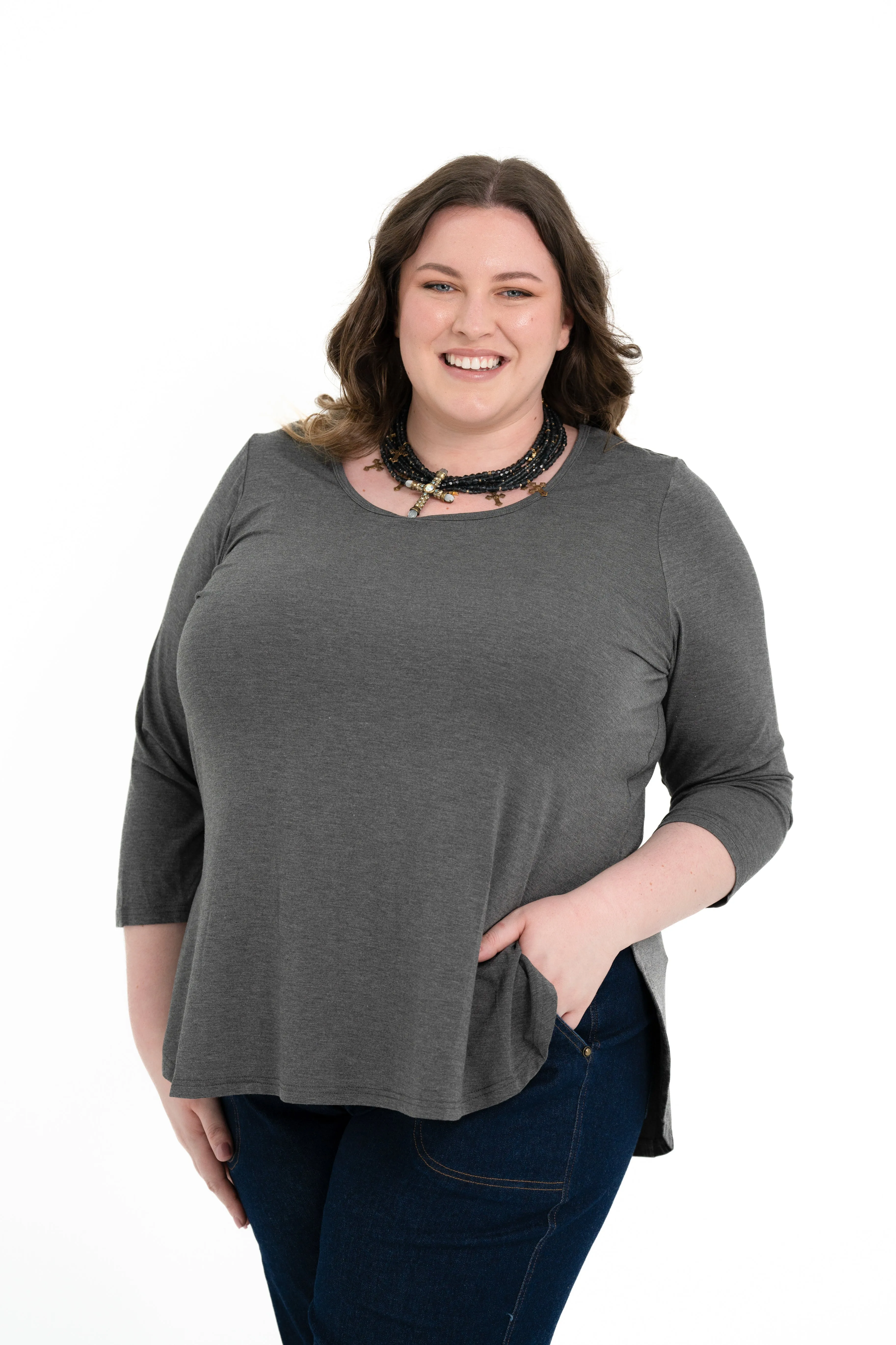 'ROSIE' Bamboo Classic Top - Grey