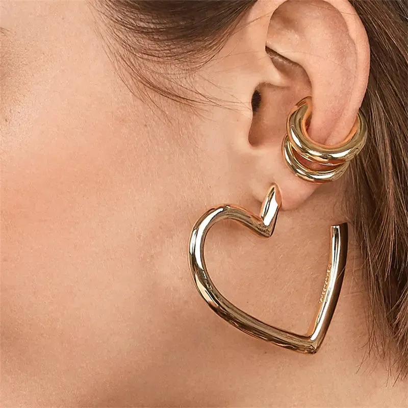 Silver Trendy Fake Cartilage Ear Clips Without Piercing Gold Earring