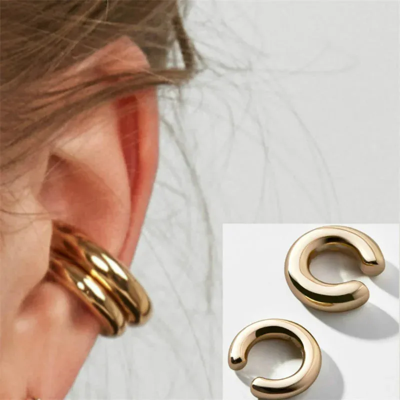 Silver Trendy Fake Cartilage Ear Clips Without Piercing Gold Earring