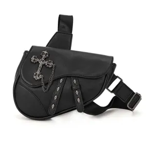 Skulls Cross Gun Shape Shoulder Saddle Bag