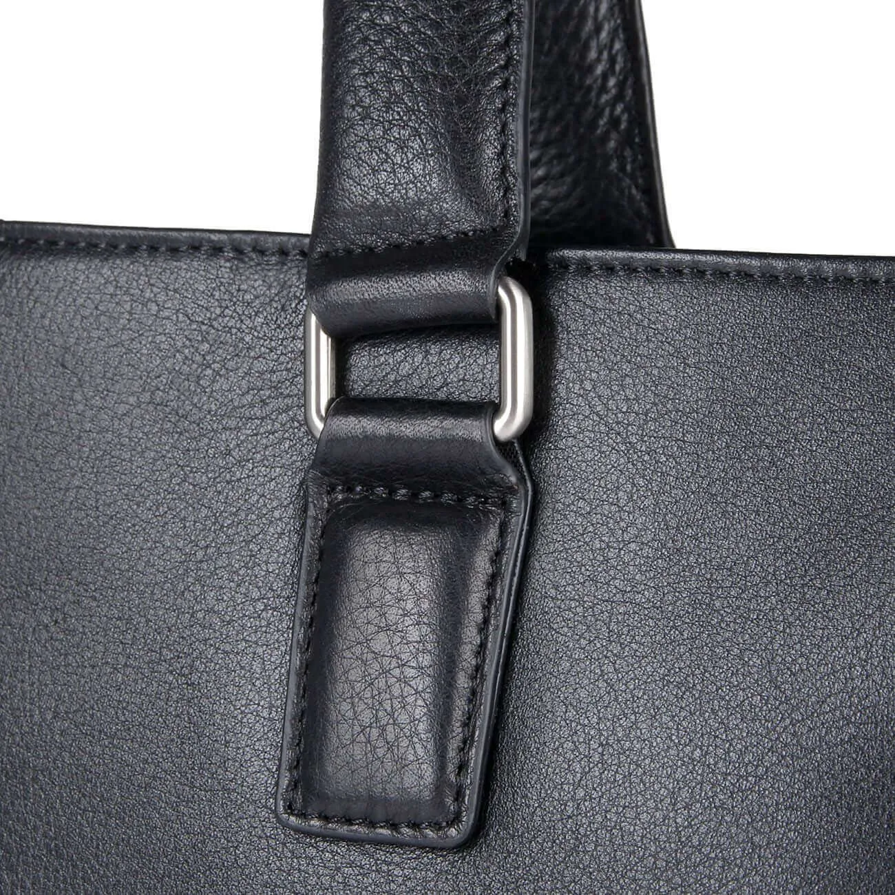 Sleek Black Leather Laptop Bag for Professionals