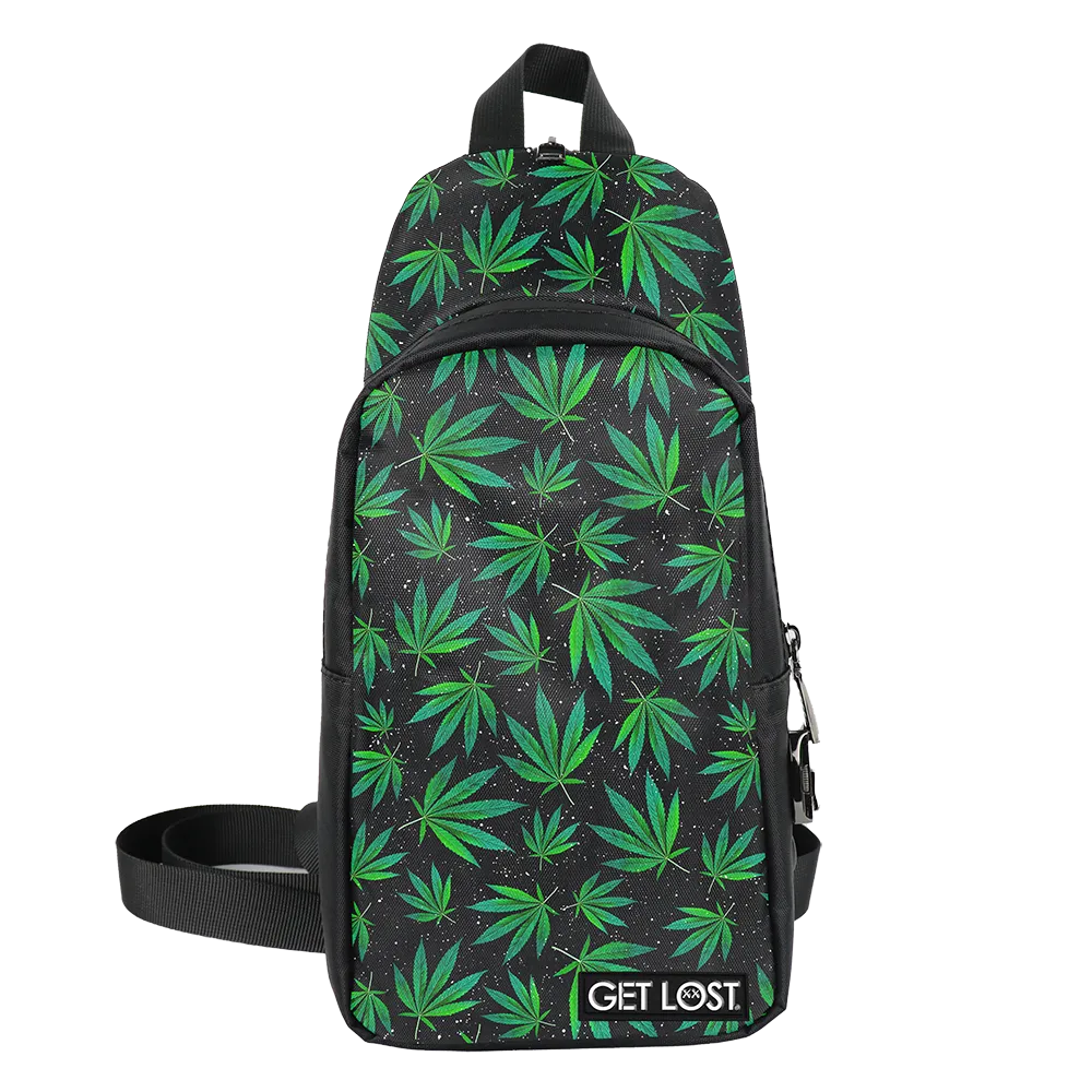 Smell-Proof Premium Convertible Shoulder Bag (GREEN LEAFS)