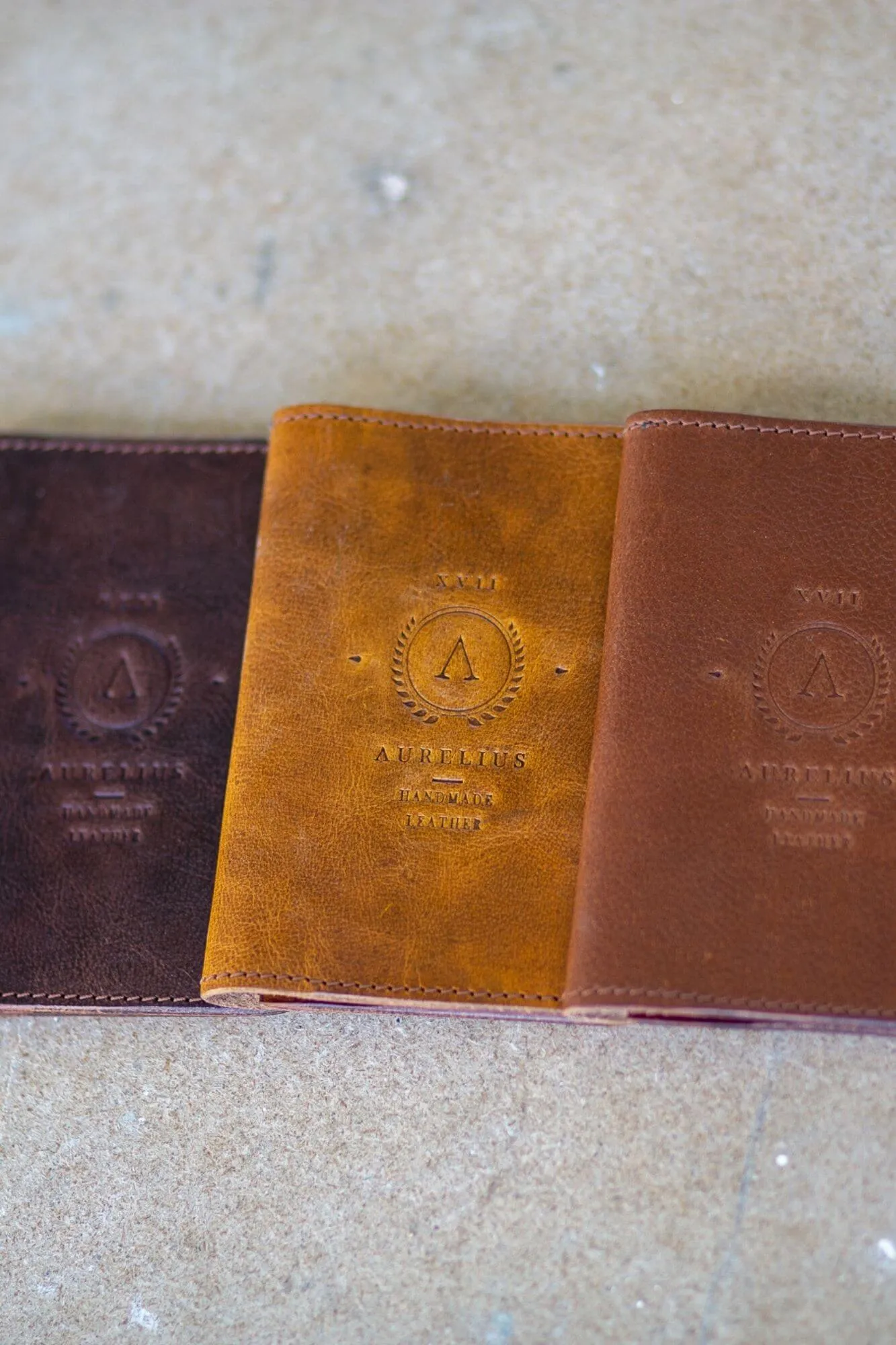 Tan Leather Passport and Card Holder