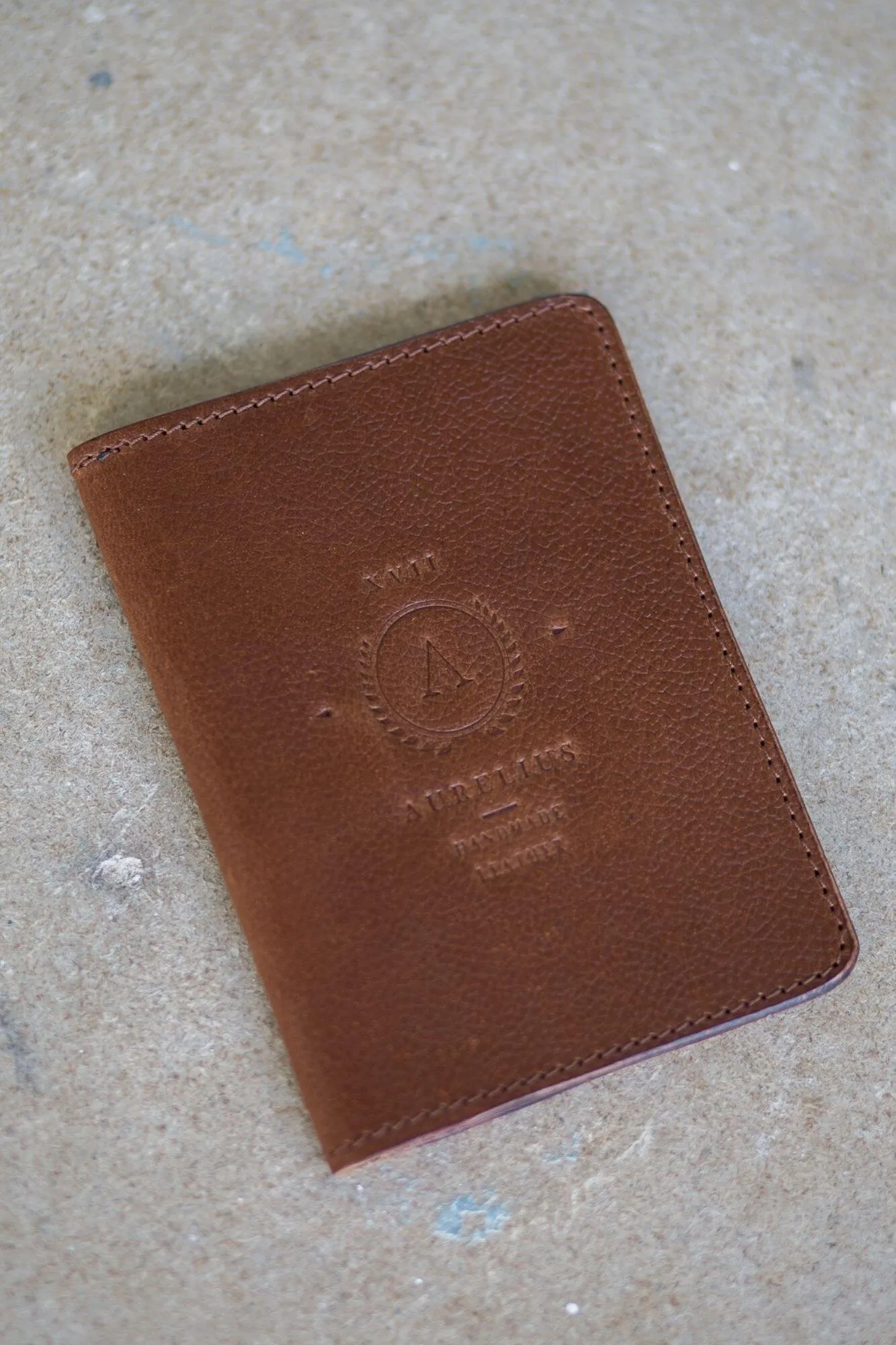 Tan Leather Passport and Card Holder