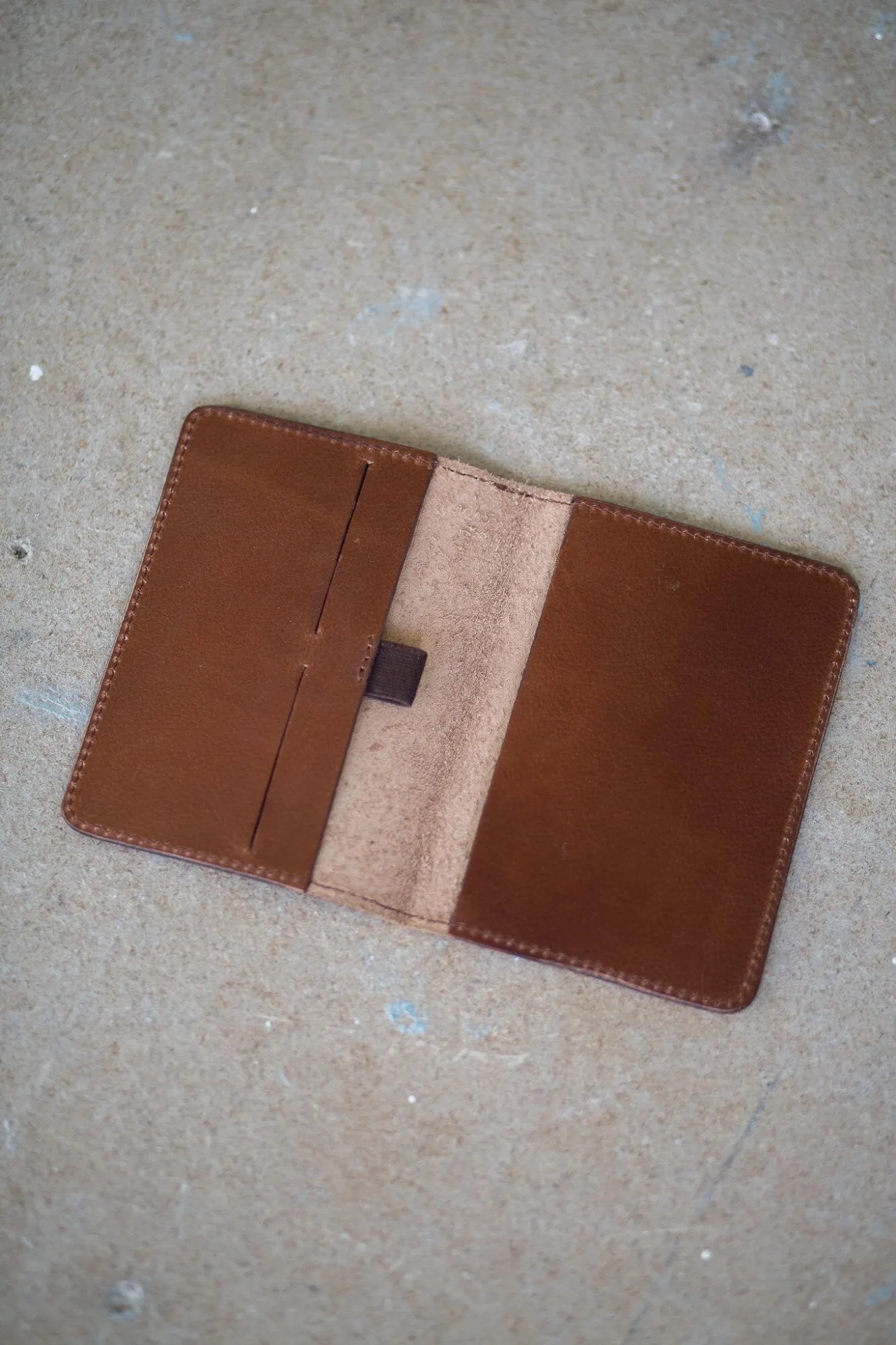 Tan Leather Passport and Card Holder