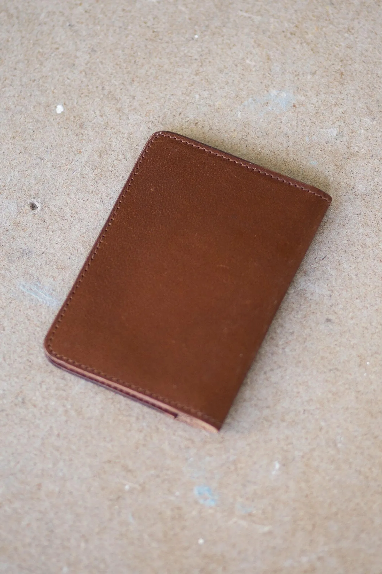 Tan Leather Passport and Card Holder