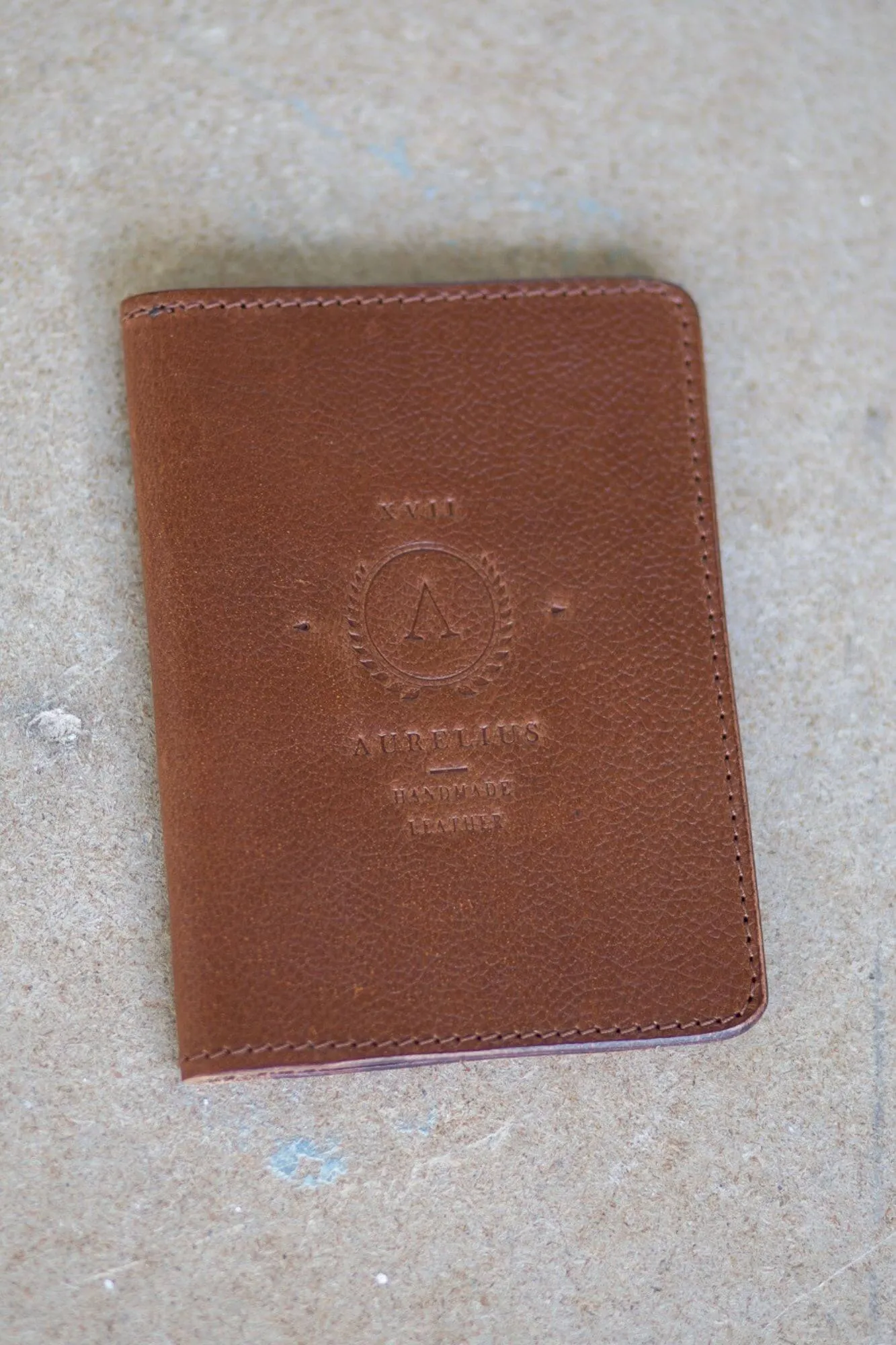 Tan Leather Passport and Card Holder