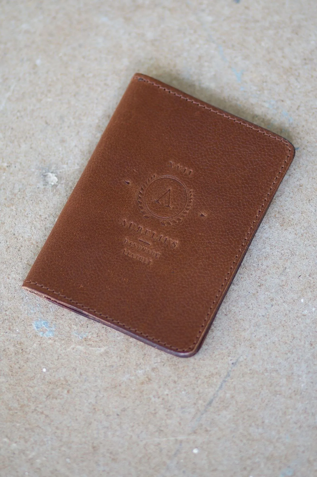 Tan Leather Passport and Card Holder