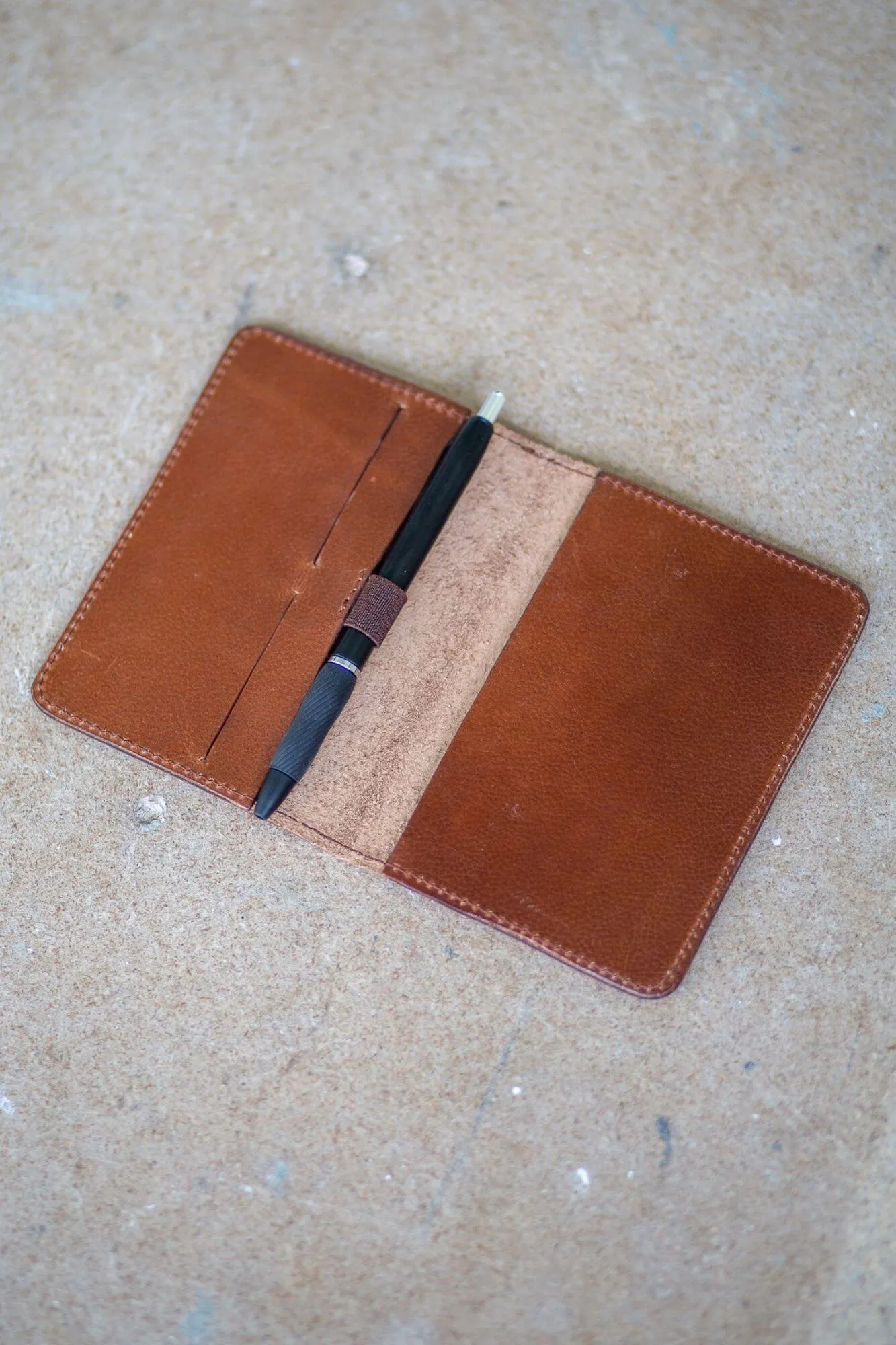 Tan Leather Passport and Card Holder