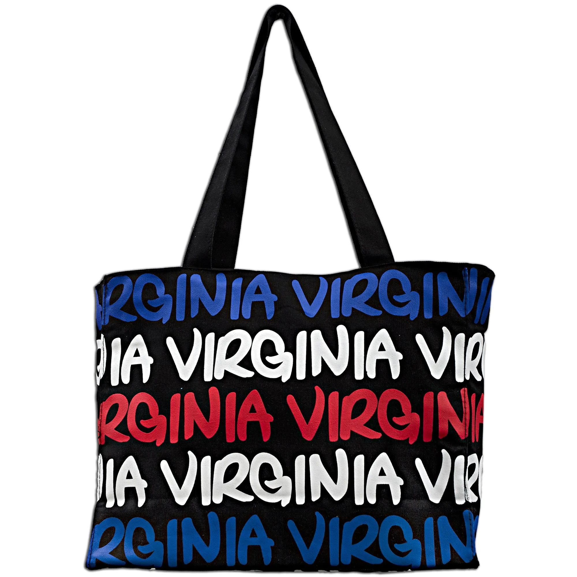 TBVA05 Robin Ruth Tote Bag - MED- Black/Patriotic Virginia