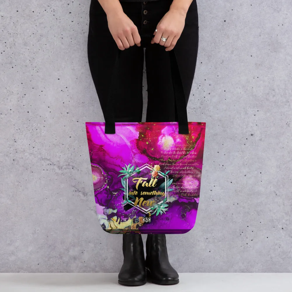 Violet Floral Print Bag Embrace Spring Vibes Shop Floral Print Tote Bag Fuchsia Canvas Handbag | FSN03