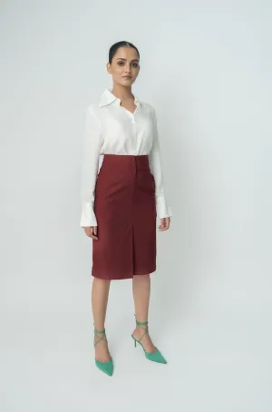 Women Comfortable Tailored Straight Skirt.