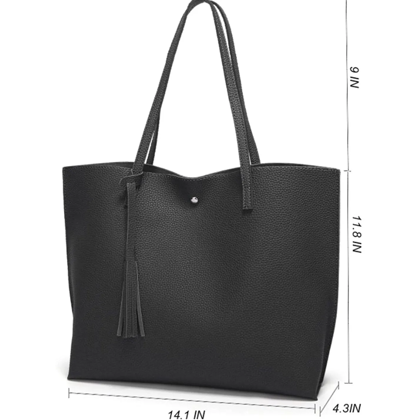 Women's Soft Faux Leather Tote Shoulder Bag